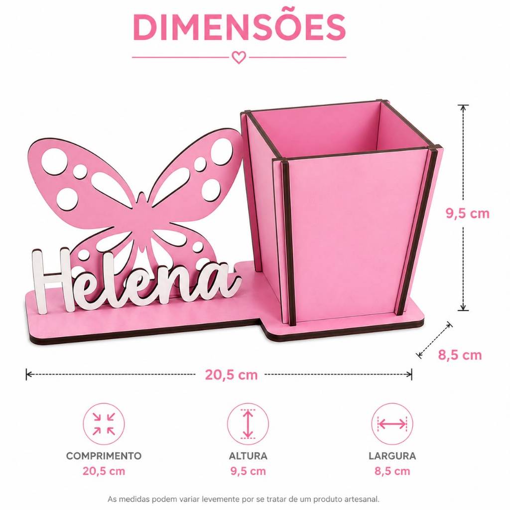 Kit Centro De Mesa Borboleta Cachepot Porta Lapis Pintado Para Aniversario Cha de Bebe Casamento — imagem 2 de 2