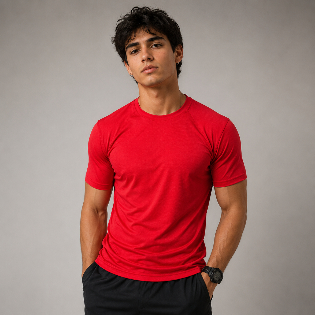 Camiseta Poliamida Dry Fit Masculina Lisa Academia Corrida Casual Esportes Confortável