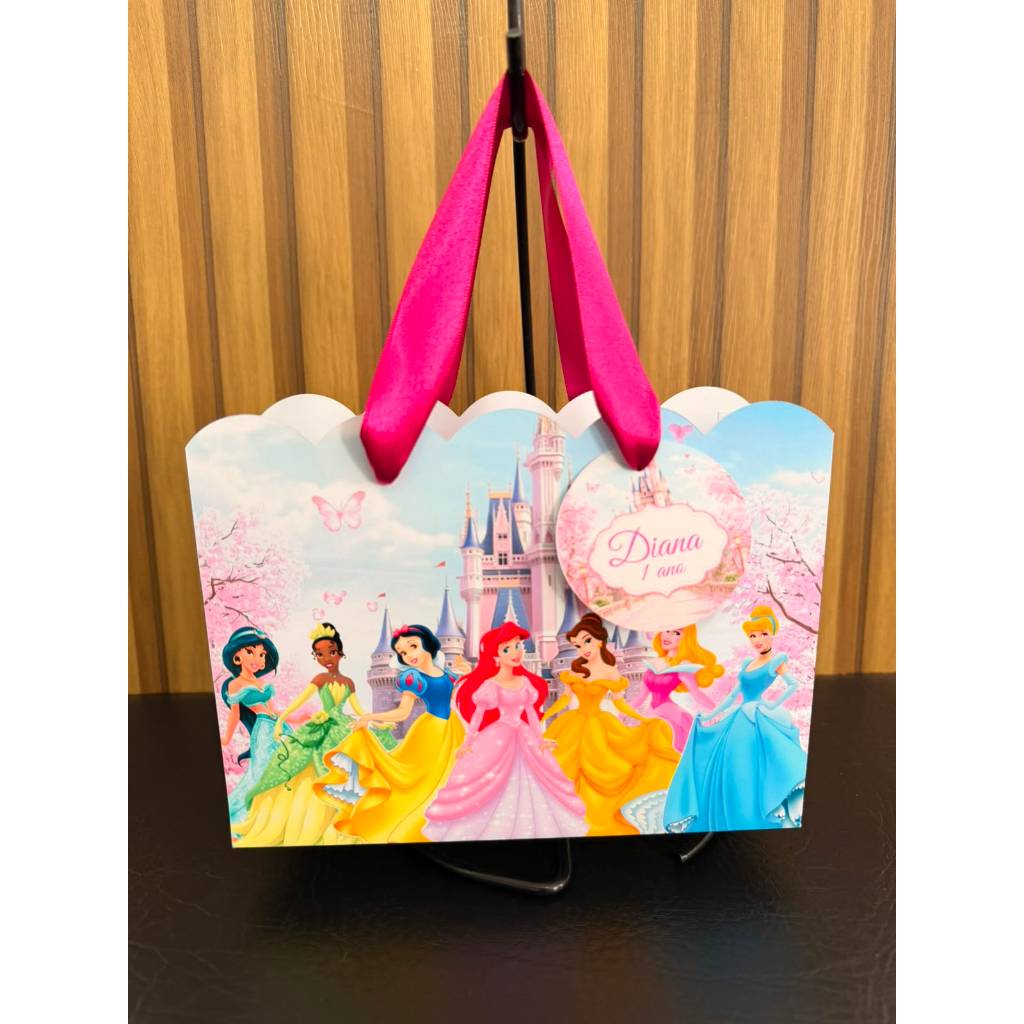 Lembrancinha Personalizada Sacolinha de aniversario Nuvem Princesas com Tag - PEGUE E MONTE