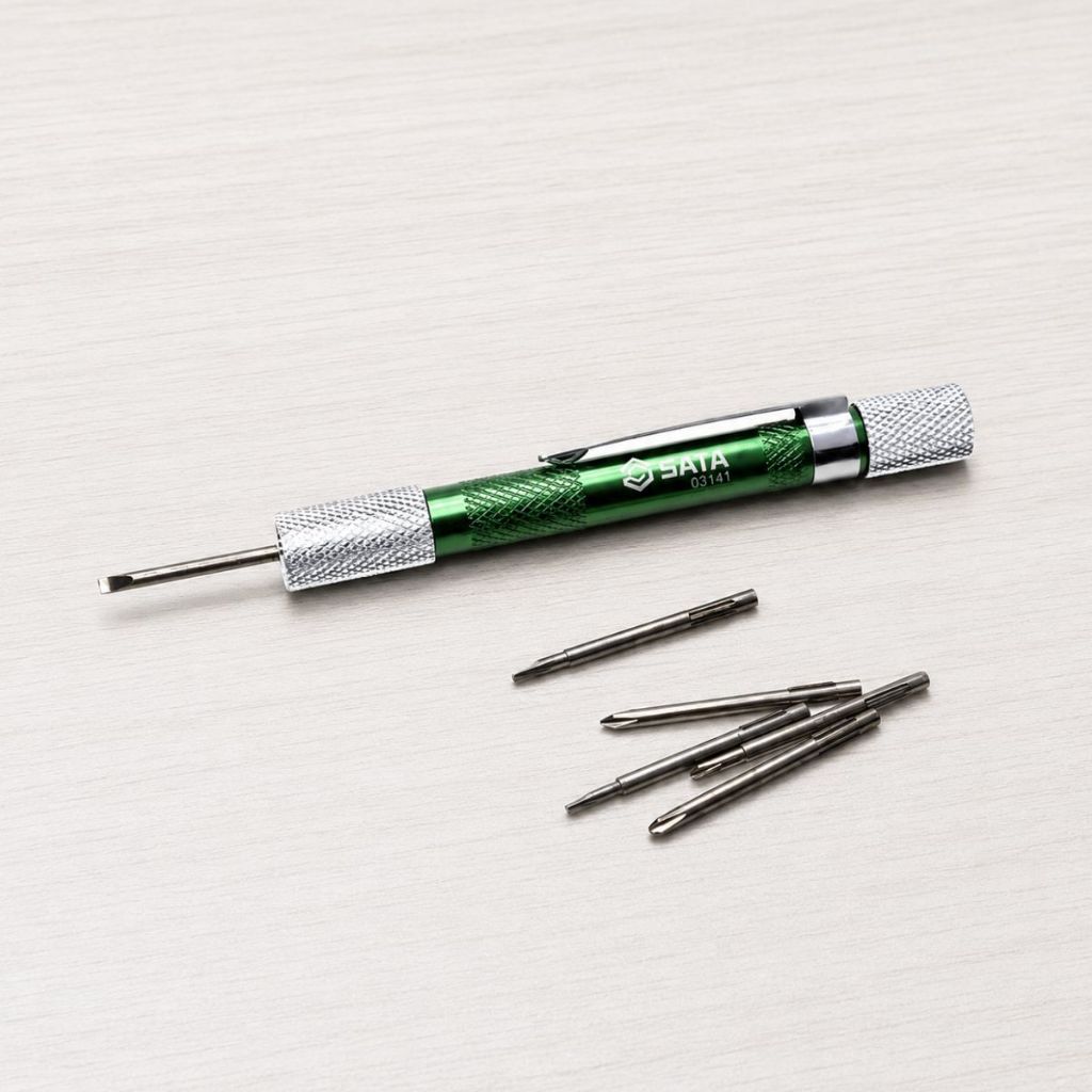 Kit Chave de Precisão Fenda e Phillips 6 Peças Para Eletrônica Sata ST03141ST