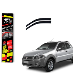 Calha de Chuva Fiat Strada 1996 a 2020 2 ou 3 Portas TG Poli Defletor Protetor Janelas Fumê