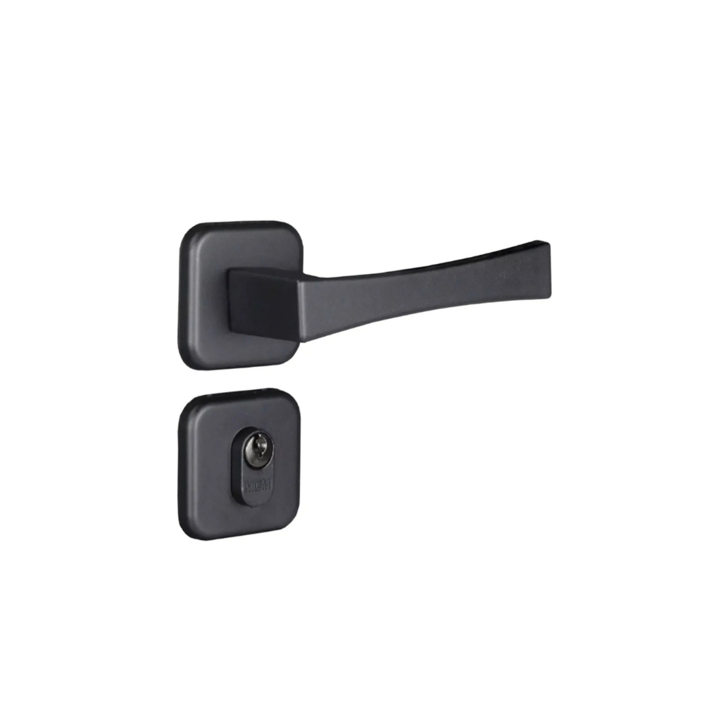 Fechadura Paris Roseta Preto Fosco Para Porta Mgm