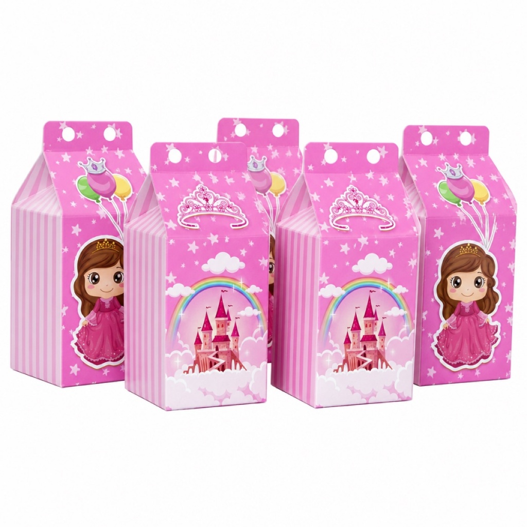 Caixa Milk Princesa Castanha Lembrancinha Aniversario Personalizada Nome e Idade Festa Infantil
