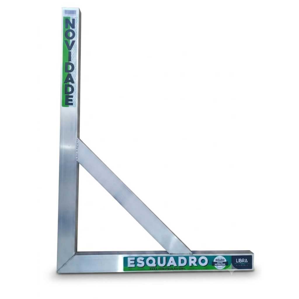 Esquadro Reforçado de Alumínio Profissional 80x60 cm Libra | Alta Precisão e Durabilidade