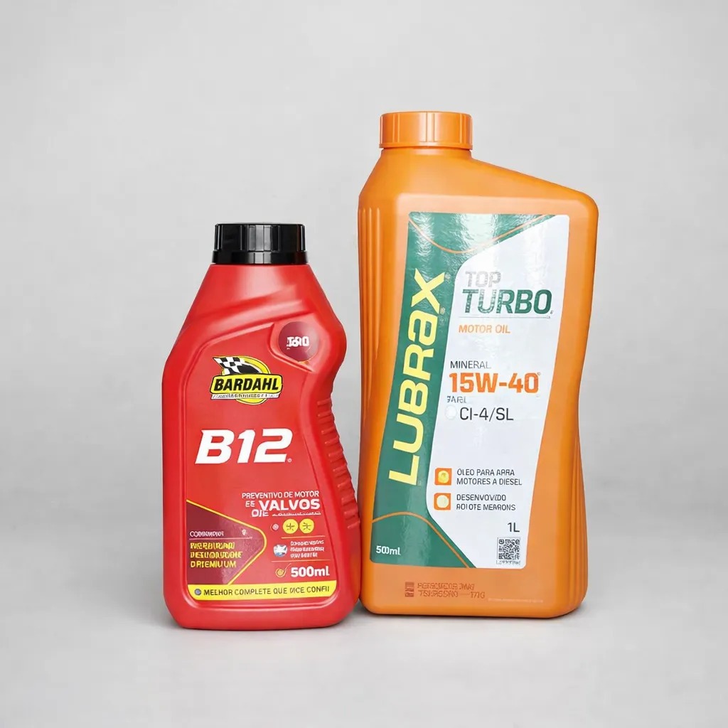 KIT LUBRAX TOP TURBO ESSENCIAL 15W40 API CI-4 1 LITRO + ADITIVO DE MOTOR BARDAHL B12 500ML