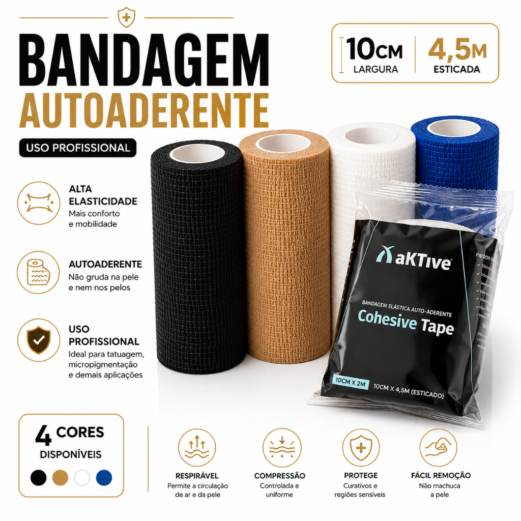 Bandagem Elástica Auto-adesiva Flexível Atadura Vtrap 10cm