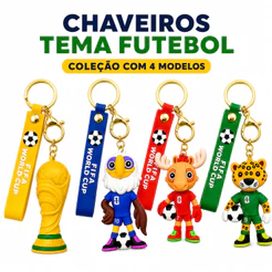 Chaveiro Copa do Mundo 2026 Mascote Colecionável Presente Criativo para Torcedores de Futebol