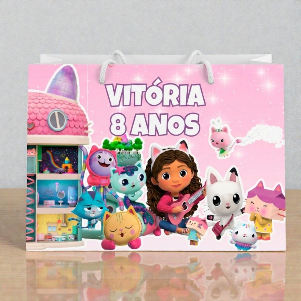 SACOLA A CASA MAGICA DA GABI Personalizado | Sacolinha | Lembrancinha | Mimos | Aniversário A CASA MAGICA DA GABI