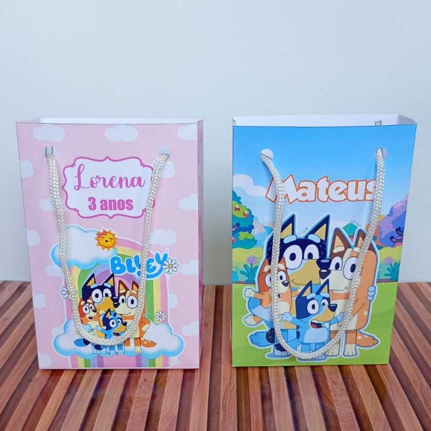 Sacolinhas personalizadas  Bluey Desmontada Lembrancinhas de aniversário Bluey