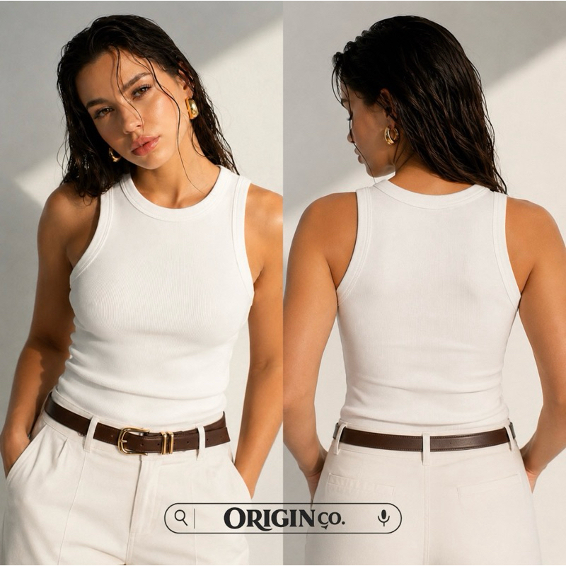 Regata Feminina Ribana Canelada Estilo Casual Premium Blusa Básica para Look Diário
