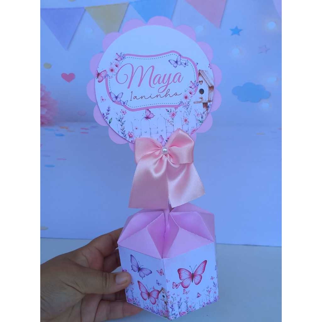 Centro de Mesa JARDIM DAS BORBOLETAS Personalizado | Pegue e Monte | Festa Infantil-Lembrancinha