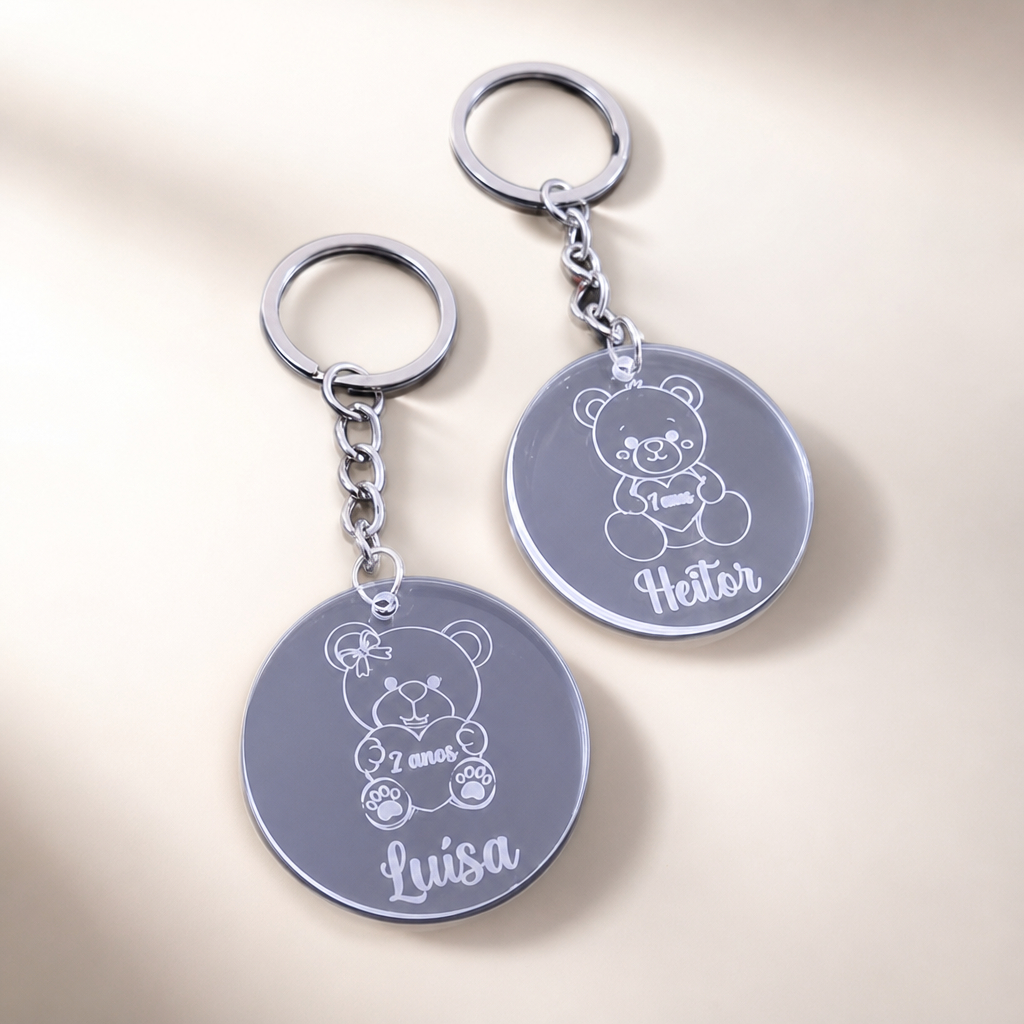 LEMBRANCINHA CHAVEIRO URSO/URSINHO PERSONALIZADO COM NOME - CHA DE BEBE - ANIVERSARIO - LEMBRANCINHAS MATERNIDADE