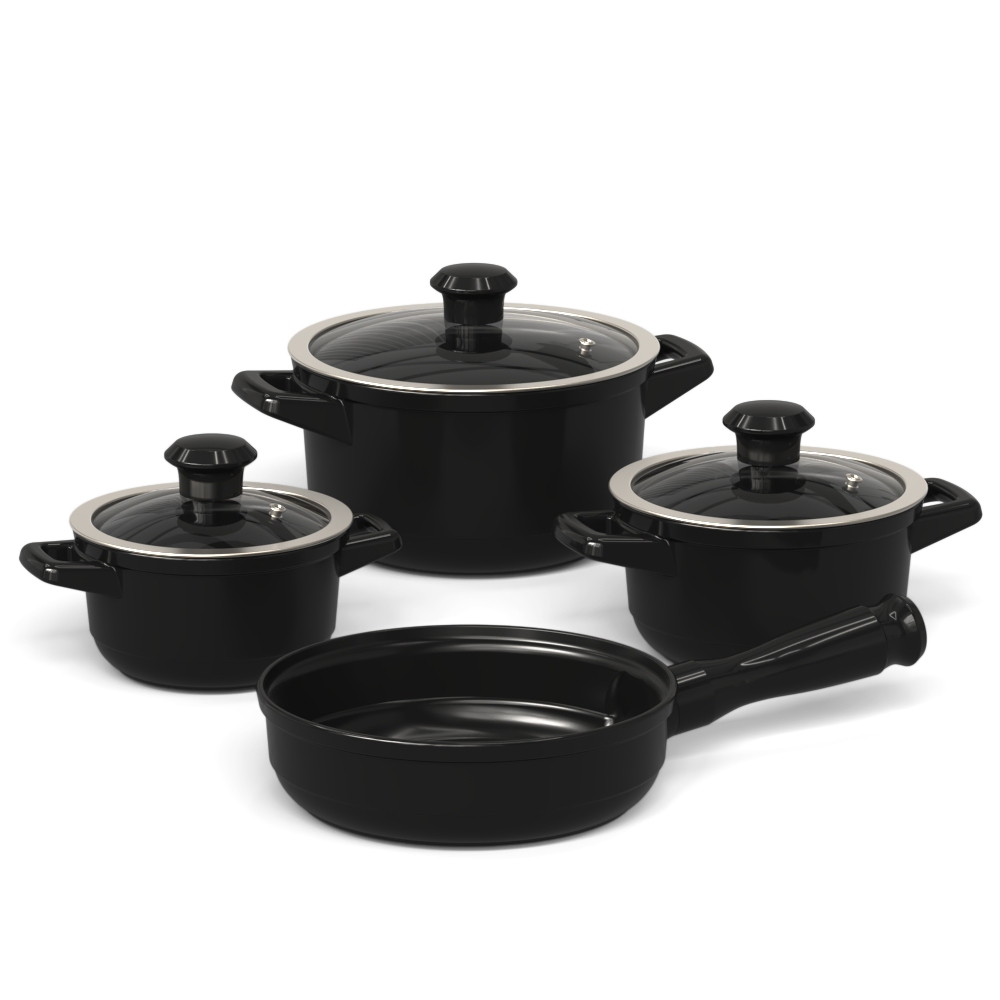 Jogo de Panelas Cerâmica Pura Ceraflame Duo Smart 4 Peças Atóxica Preto