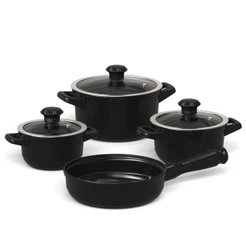 Jogo de Panelas Cerâmica Pura Ceraflame Duo Smart 4 Peças Atóxica Preto