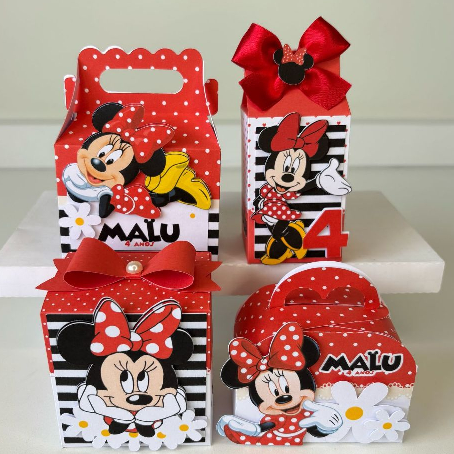Kit Festa Minnie Vermelha  | Lembrancinhas | Festa | Aniversário | Personalizados | Caixinhas