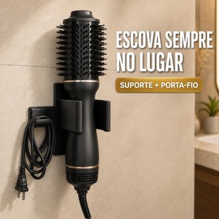 Suporte para Escova Secadora e Alisadora Rotativa de Parede com Porta-Fio | Sem Furo Orga…