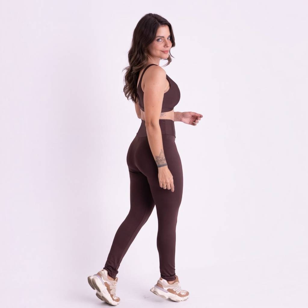 Conjunto Top+Calça Legging Fitness Feminino Alta Compressão+Zero Transparência