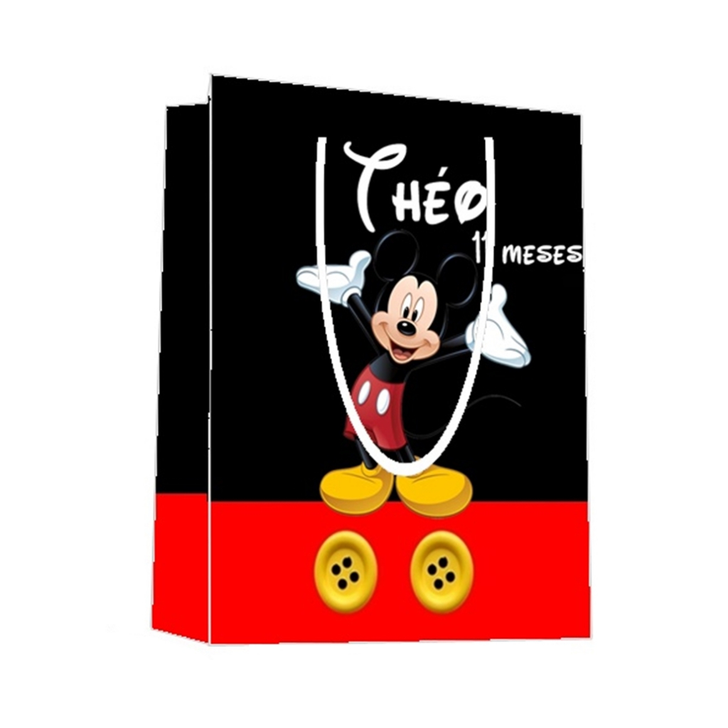 Sacolinha Mickey Personalizada para Aniversário/ Lembrancinha Festa Infantil / Qualquer nome e idade