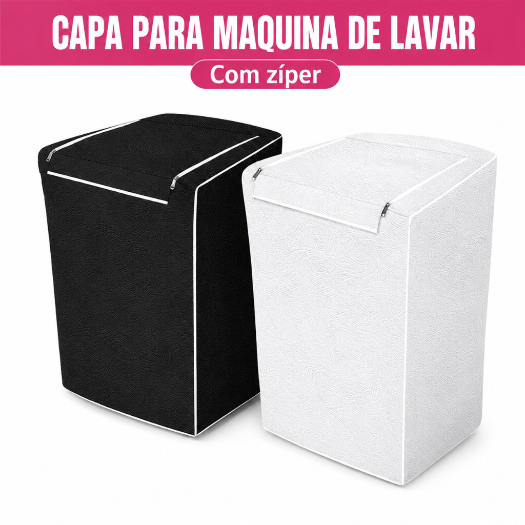 Capa para Máquina de lavar impermeável Com zíper Todos Tamanhos e Marcas