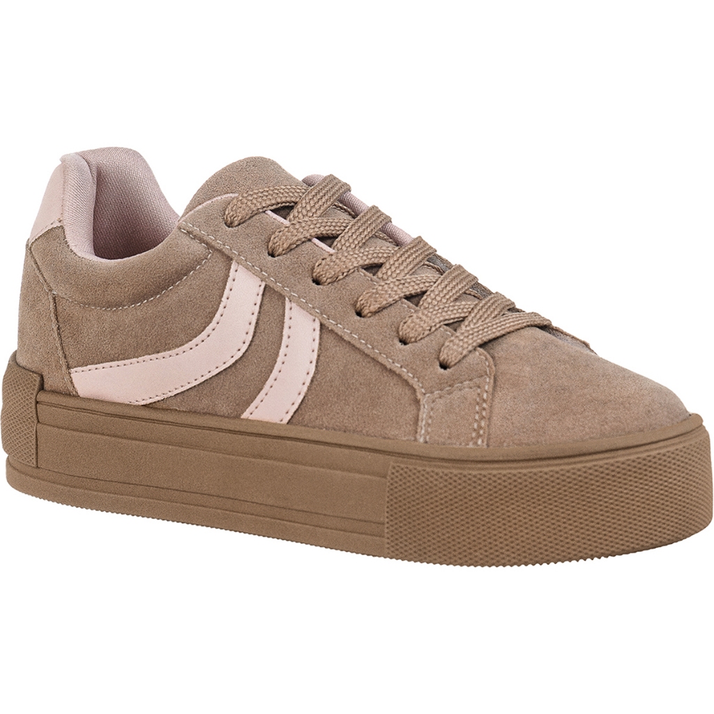 Tênis Feminino Casual Confortável Sola Plana Plataforma Leve Confortável Camurça Detalhe Lateral Moda Kim GiGiL · foto 2