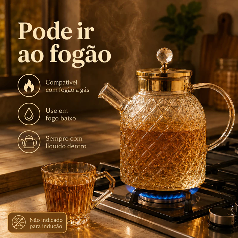 Conjunto de Chá VidroViva 5 Peças em Vidro Âmbar — foto 3