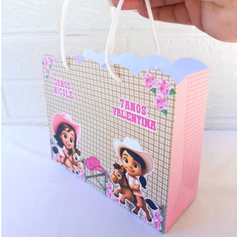 Sacolinha para Lembrancinha Personalizada Boiadeira - Festa - Sacolinha Surpresa - DESMONTADA