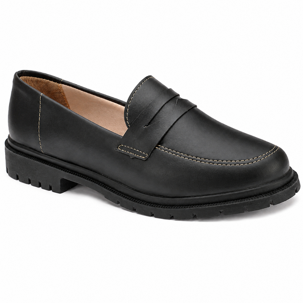 Mocassim Feminino Sapatilha Oxford Tratorado Estilo Loafer Confortável Leve Moda Elegante Social