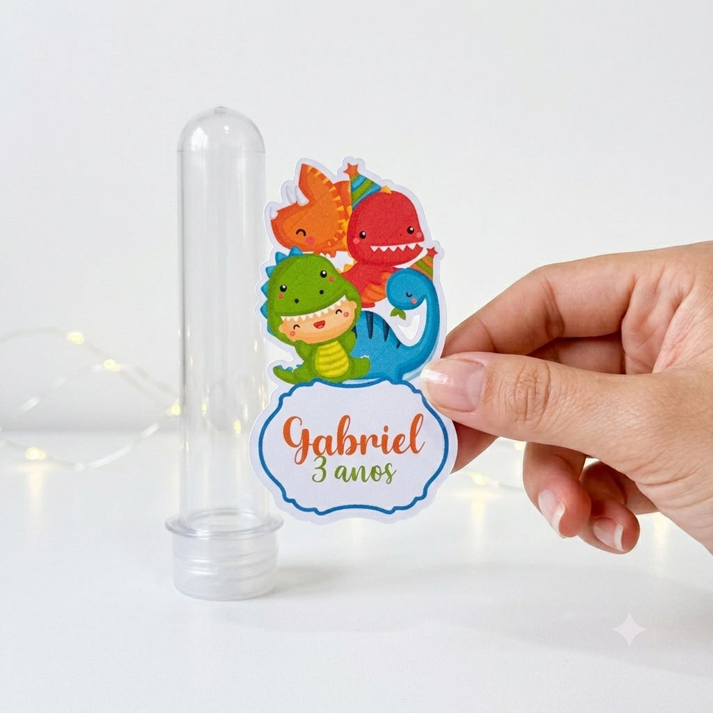 Apliques para Tubete DINOSSAURO BABY - Festa Infantil - Lembrancinhas Personalizadas