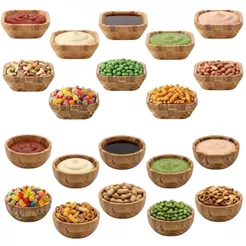 Mini Potinhos Bowls Bambu Cumbuca Tigela Molheira Petisqueira Mesa Posta Luxo Restaurante Aperitivos