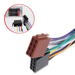 Chicote Força Plug Conector 16 Vias Fêmea Universal Plug Rádio MP3 MP5 DVD Multimídia Som Automotivo