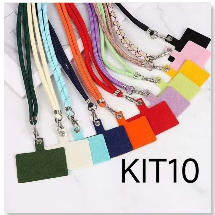Kit 10 Cordão Para Celular Universal Alça De Pescoço E Pulso
