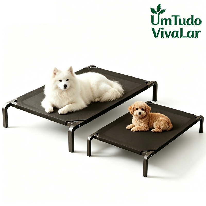 Cama Elevada para Cães Raças Grandes e Médias, Sofá Pet Removível e Lavável, Antimofo, Uso nas 4 Estações, Cama de Armaç