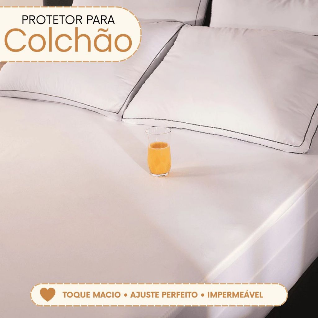 Protetor de Colchão Ortobom Impermeável Capa Antialérgico Antiácaro Cama com Elástico Solteiro Casal Queen King