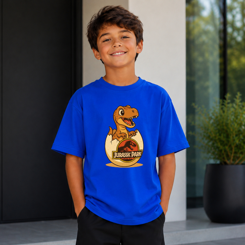 Camiseta Infantil Masculina Estampada Ovo De Dinossauro Qualidade Premium