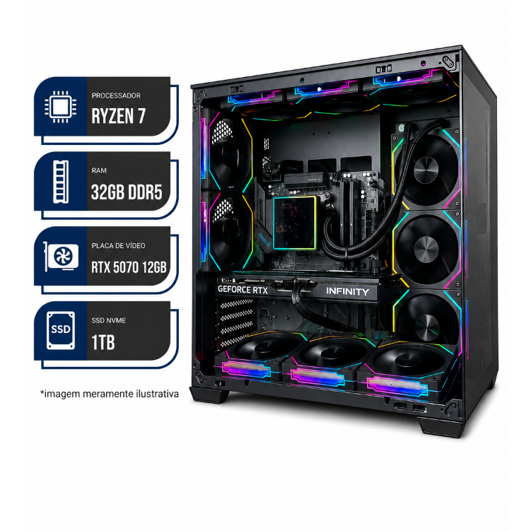 PC Gamer-Ryzen 7 7800X3D,RX 9070XT 16GB,X870 GIGABYTE,32GB RAM DDR5,SSD NVME 1TB