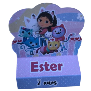 Pegue e Monte Porta Bis Duplo Personalizado A CASA MÁGICA DA GABY Lembrancinhas Festas Aniversários Infantil  Mimos