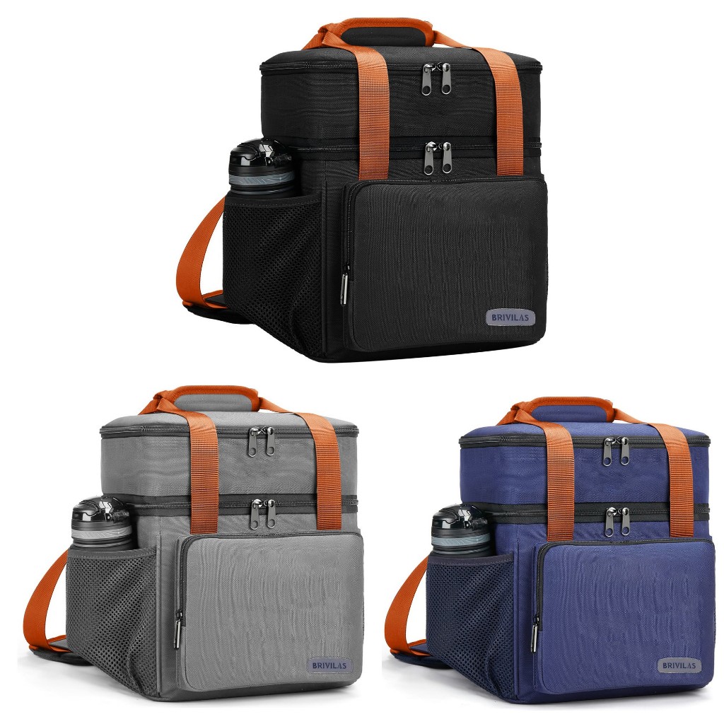 Bolsa Térmica Marmita Grande Capacidade com 2 Compartimentos Alça Reforçada para Trabalho Escola Viagem Lancheira
