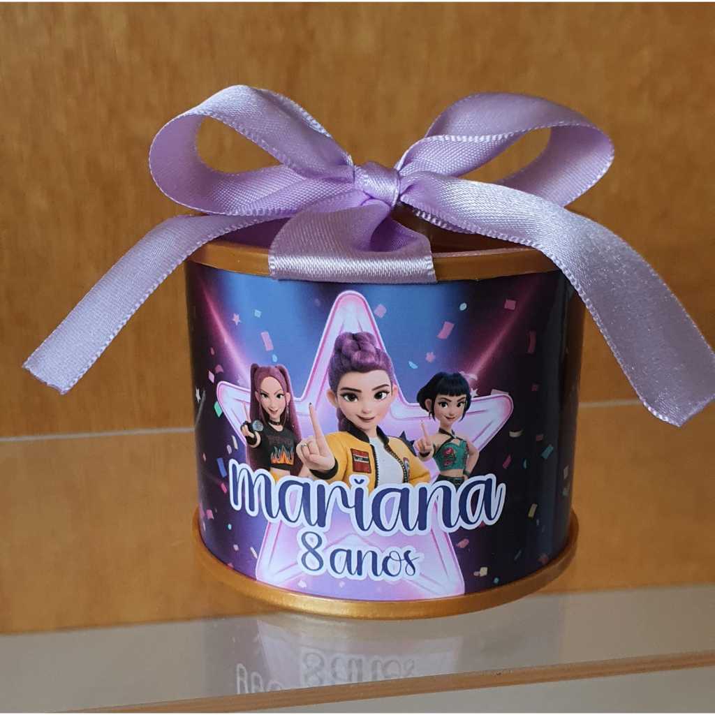 Kit Tubolata Personalizada Guerreiras KPOP HUNTRIX 5x6 lembrancinha | Aniversário | Chá de Bebê