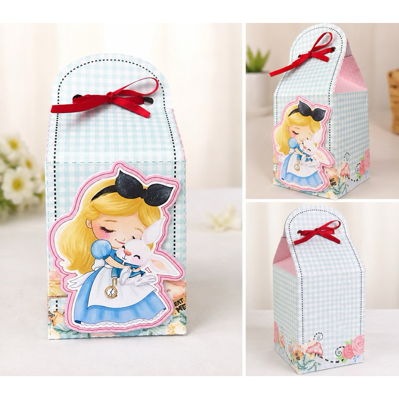 Kit Caixinha Surpresa Alice no País das Maravilhas Personalizada 10 unidades | Lembrancinha Festa Infantil