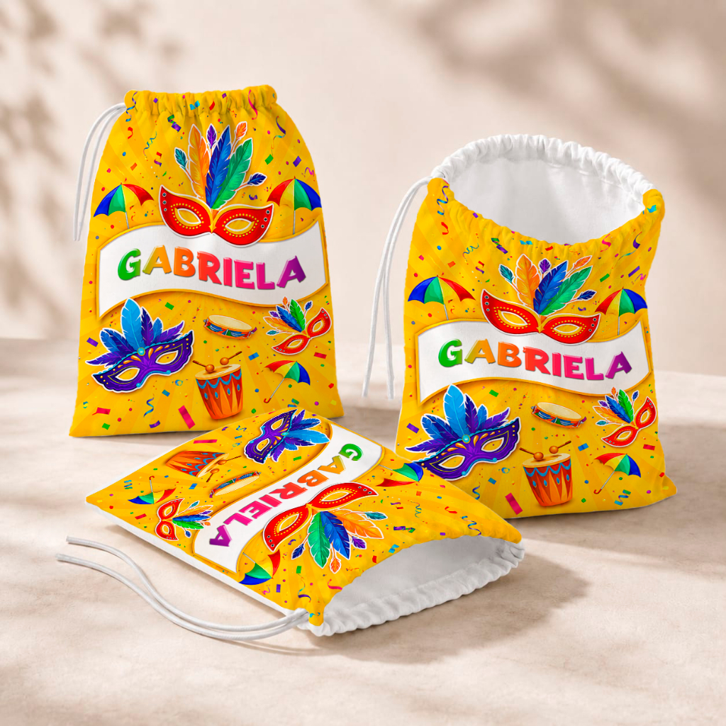 20 Sacolinhas Personalizada Festa Infantil 18x26 Aniversário Lembrancinha Carnaval M2