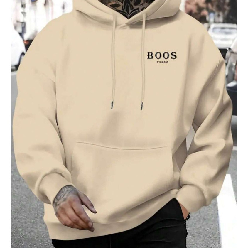 Moletom Blusa De Frio Canguru Personalizado Desenho Escrito Boss Streetwear Flanelado Premium
