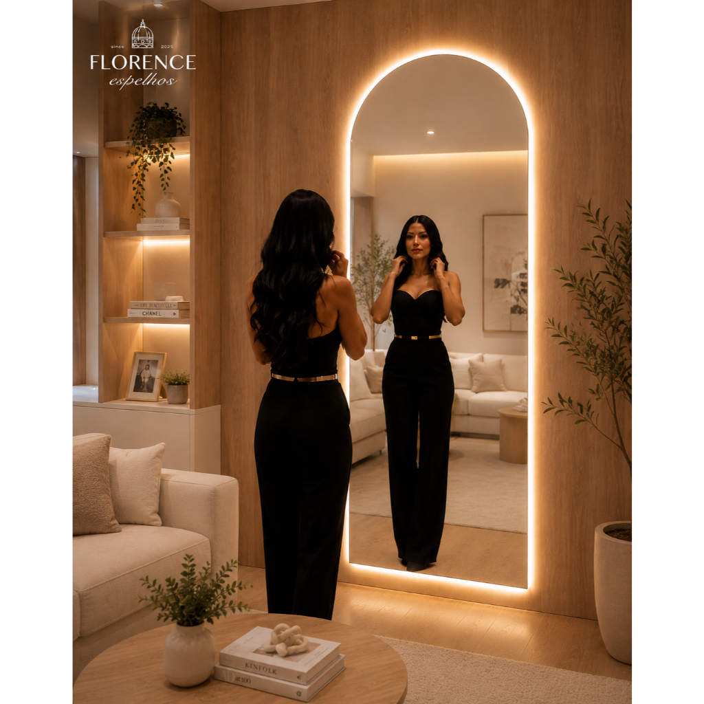 Espelho Verona 170x70 e 150x50 Com Led Corpo Inteiro Luxo · foto 2