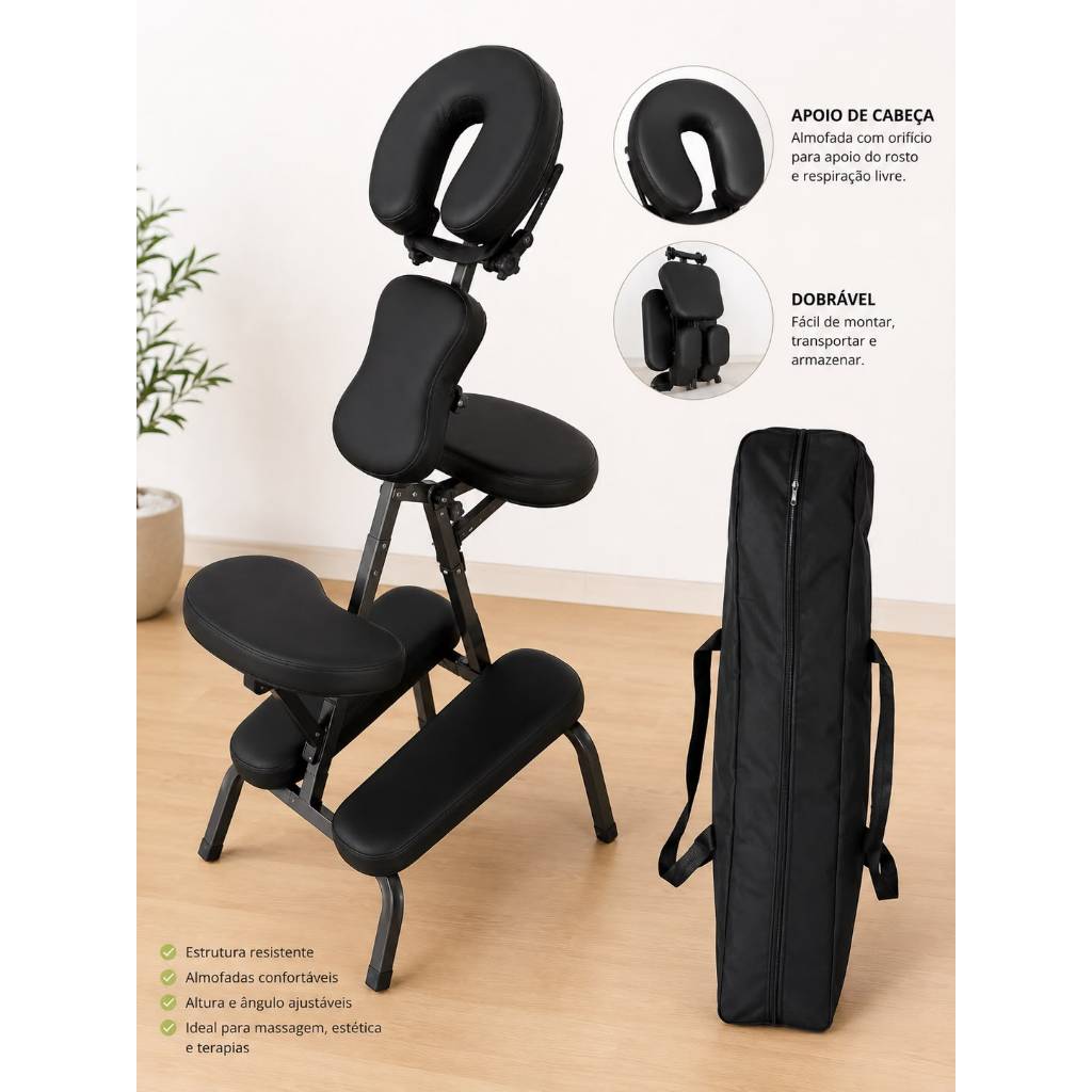 Cadeira De Quick Massage BK Com Bolsa Para Transporte - Cadeira quick preta