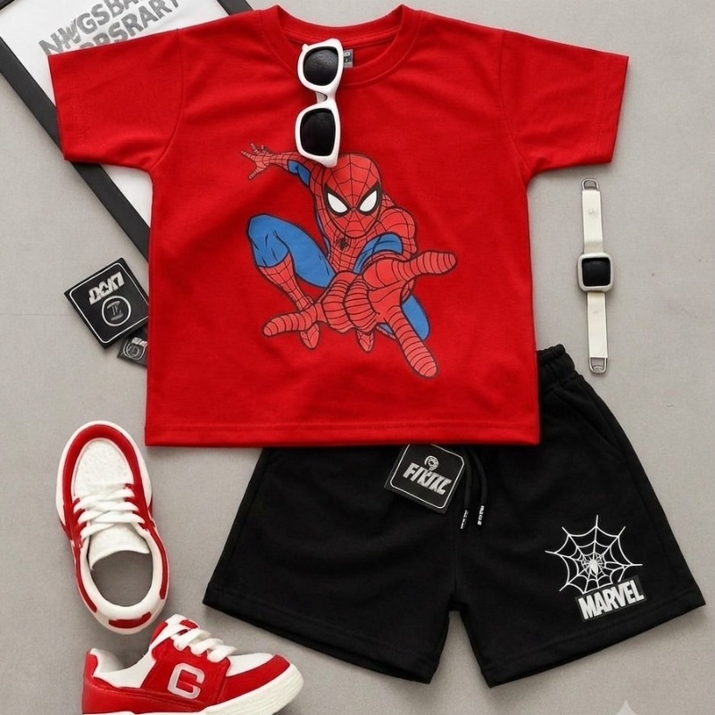 Conjunto infantil masculino esportivo menino estiloso camiseta e bermuda look festivo natal 2 a 14 anos.