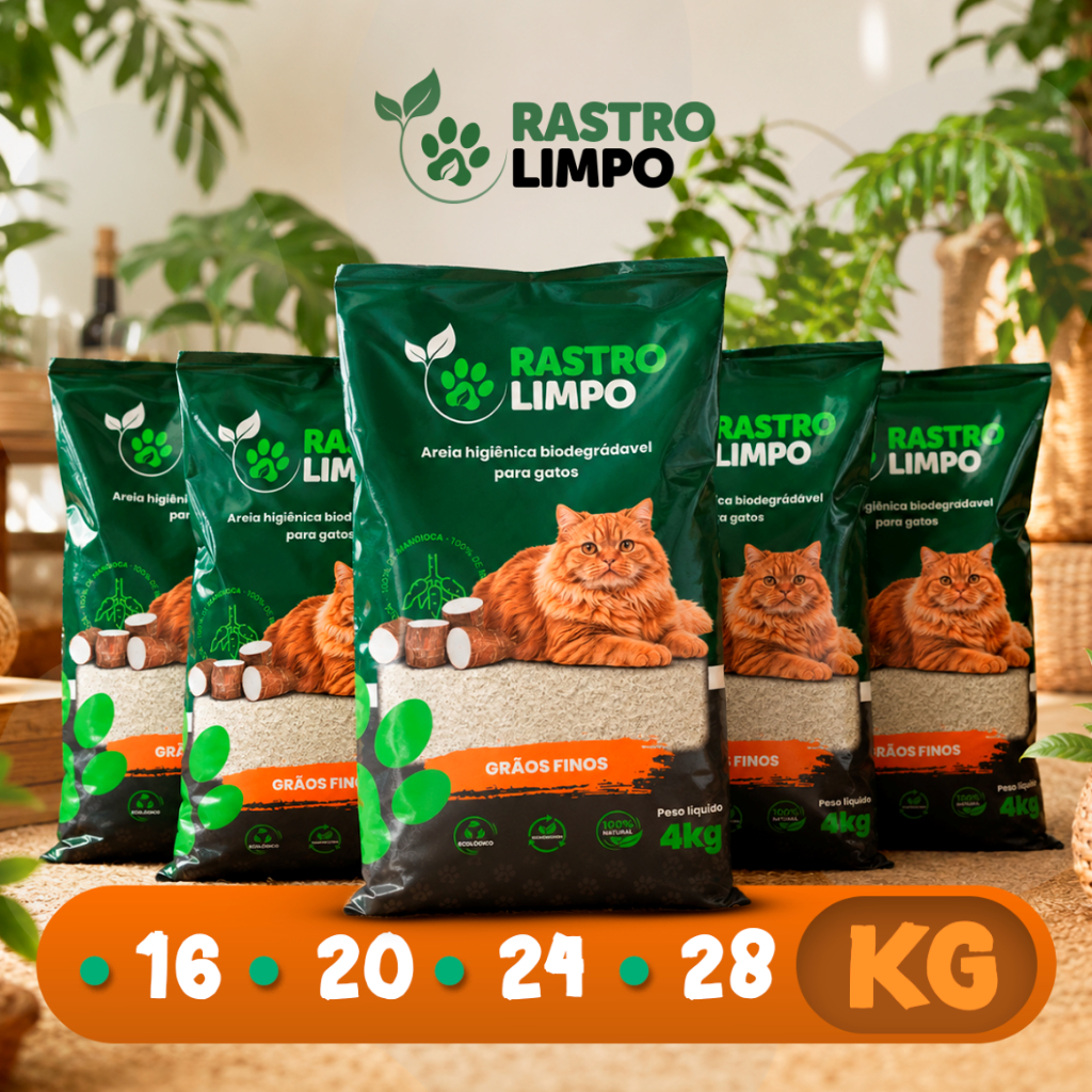 Areia 16 a 28kg Biodegradável Gato Grãos FINOS Rastro Limpo Mandioca Torrão Firme Sem Poeira