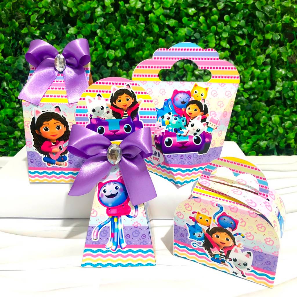 Kit Caixas Personalizadas A CASA MÁGICA DA GABBY Lembrancinha Festa Infantil Aniversário Desmontadas