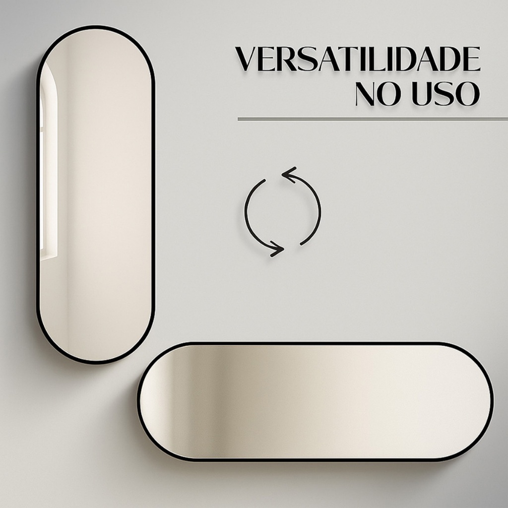 Espelho Orgânico Cápsula Corpo Inteiro 160x70cm Grande Decoração Parede Sala Quarto — imagem 2 de 2