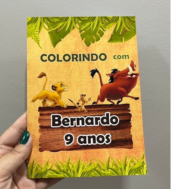 Revistinha de colorir O Rei Leão - Livrinho de colorir personalizado O Rei Leão - lembrancinha de aniversario.