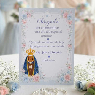 PLAQUINHA DE MESA NOSSA SENHORA APARECIDA CENTRO DE MESA NOSSA SENHORA