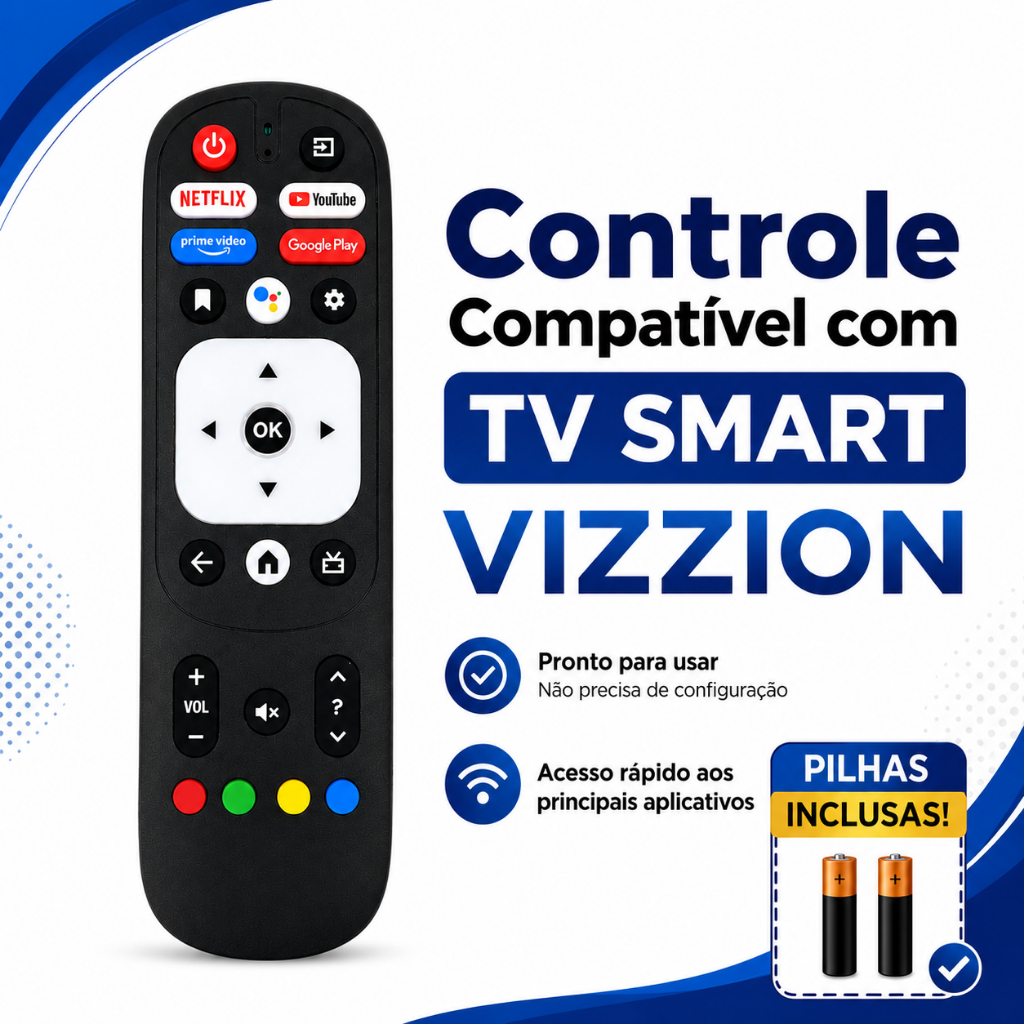 Controle Remoto para TV Vizzion Smart
